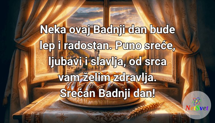 Neka ovaj Badnji dan bude lep i radostan. Puno sreće, ljubavi i slavlja, od srca vam želim zdravlja. Srećan Badnji dan!
